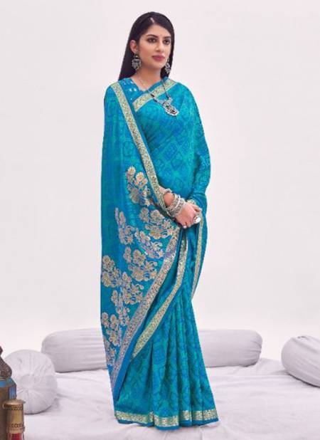 Sky Blue Colour MANJUBAA MAHILAM SILK 2 Designer Festive Wear Banarasi Silk Saree Collection 9903